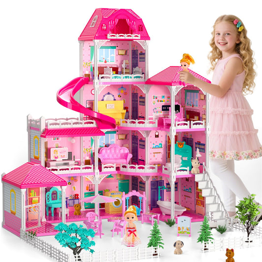 Doloowee dolls house 4-level villa entrance for imaginative play