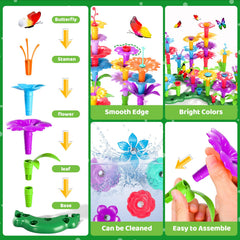 Doloowee flower-garden-bloom-pieces feature interchangeable parts for endless garden designs.
