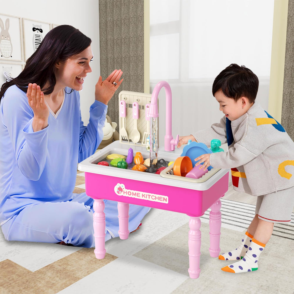 Doloowee fruit and vegetable playset adds colorful props for kitchen realism.