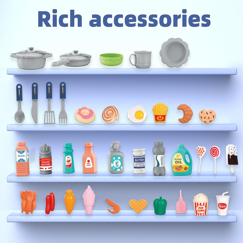 Doloowee Kids Kitchen Playset easy-clean design supports quick cleanup