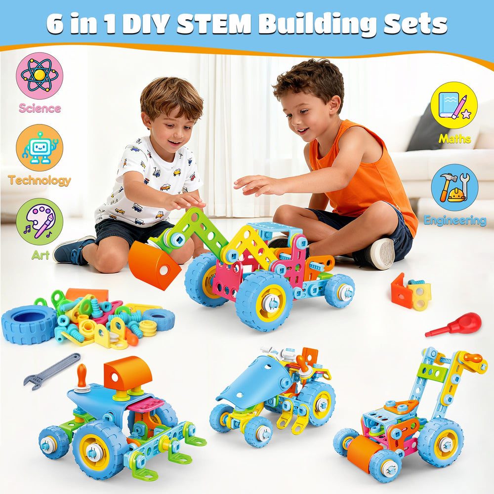 Dolymoly STEM colorful pieces fuel creative building and fine motor skills.