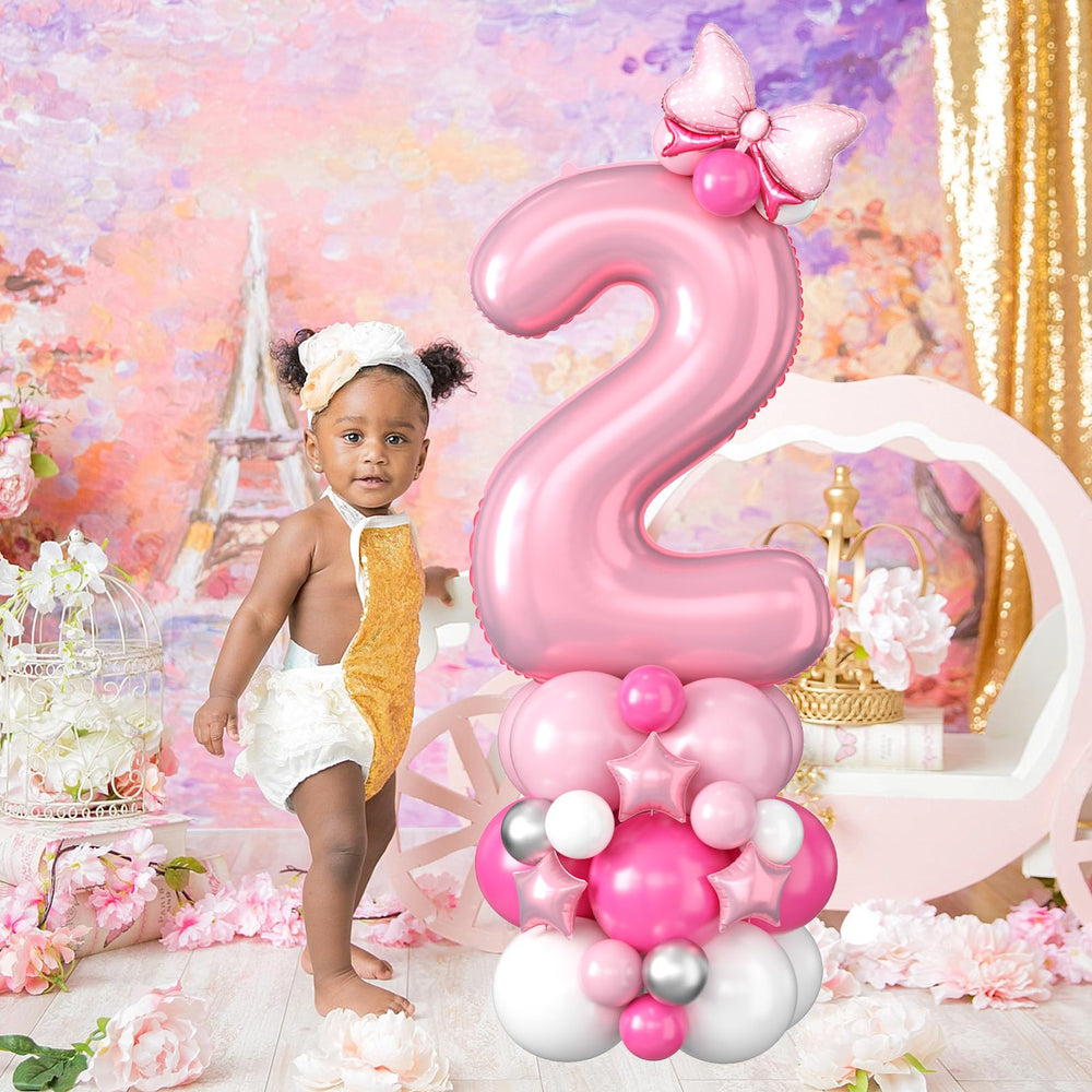 Domgoge pink mini bow foil balloon adds cute finishing touch