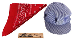 Dondor train conductor hat on a child, adjustable fit for comfortable role-play.