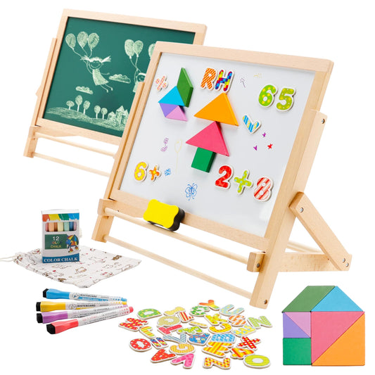 Donmills Kids Art Easel tabletop wooden design for compact playroom creativity.