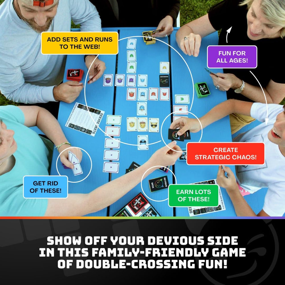 Two to five players enjoying a Don't Cross Me round.