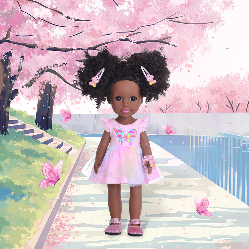 DONTNO 14-5 inch black doll butterfly hairpins add a charming fashion touch.