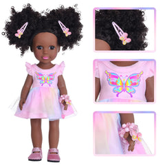 DONTNO 14-5 inch black doll eye-shadow and lipstick set sparks creative styling.