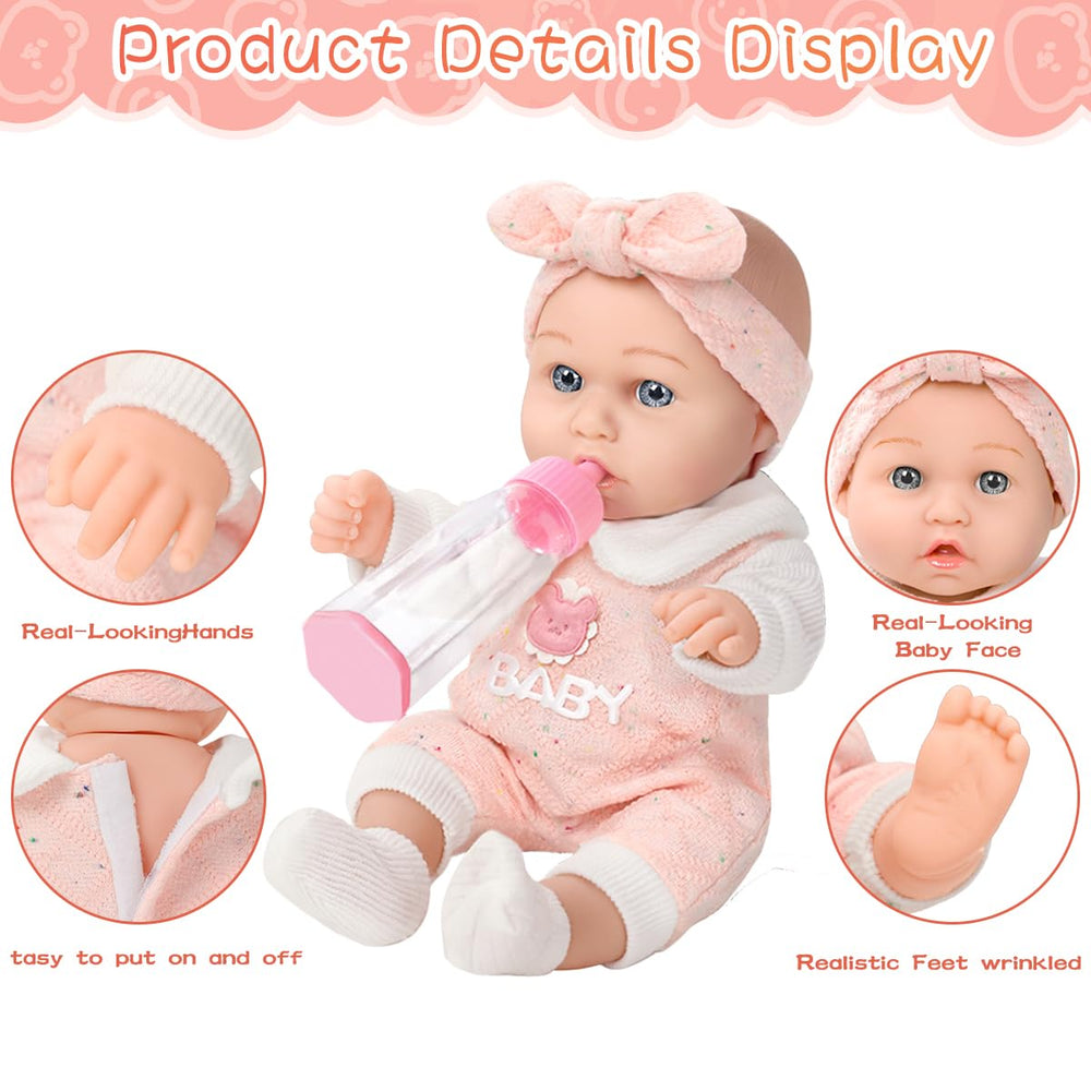 DONTNO pink bear-pattern clothes add charm to doll outfits