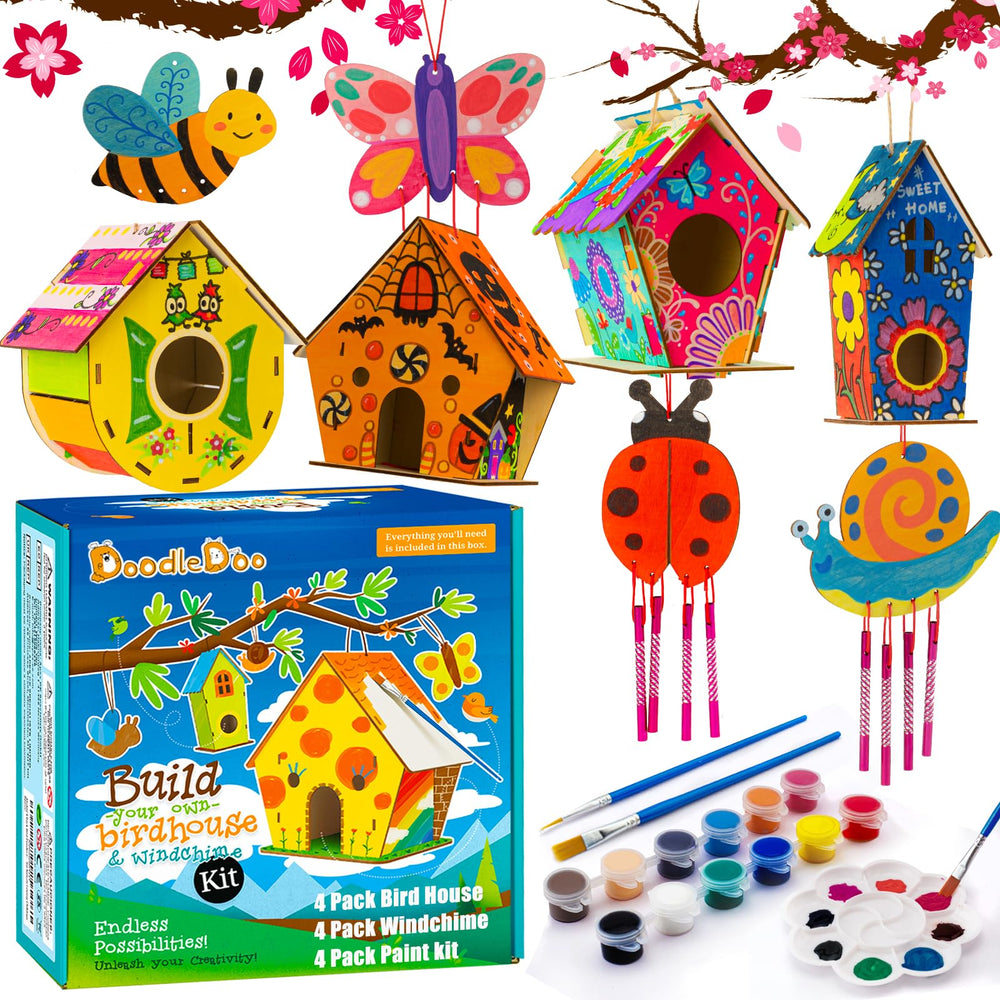 Doodledoo birdhouse panels for safe, creative building sessions with kids.
