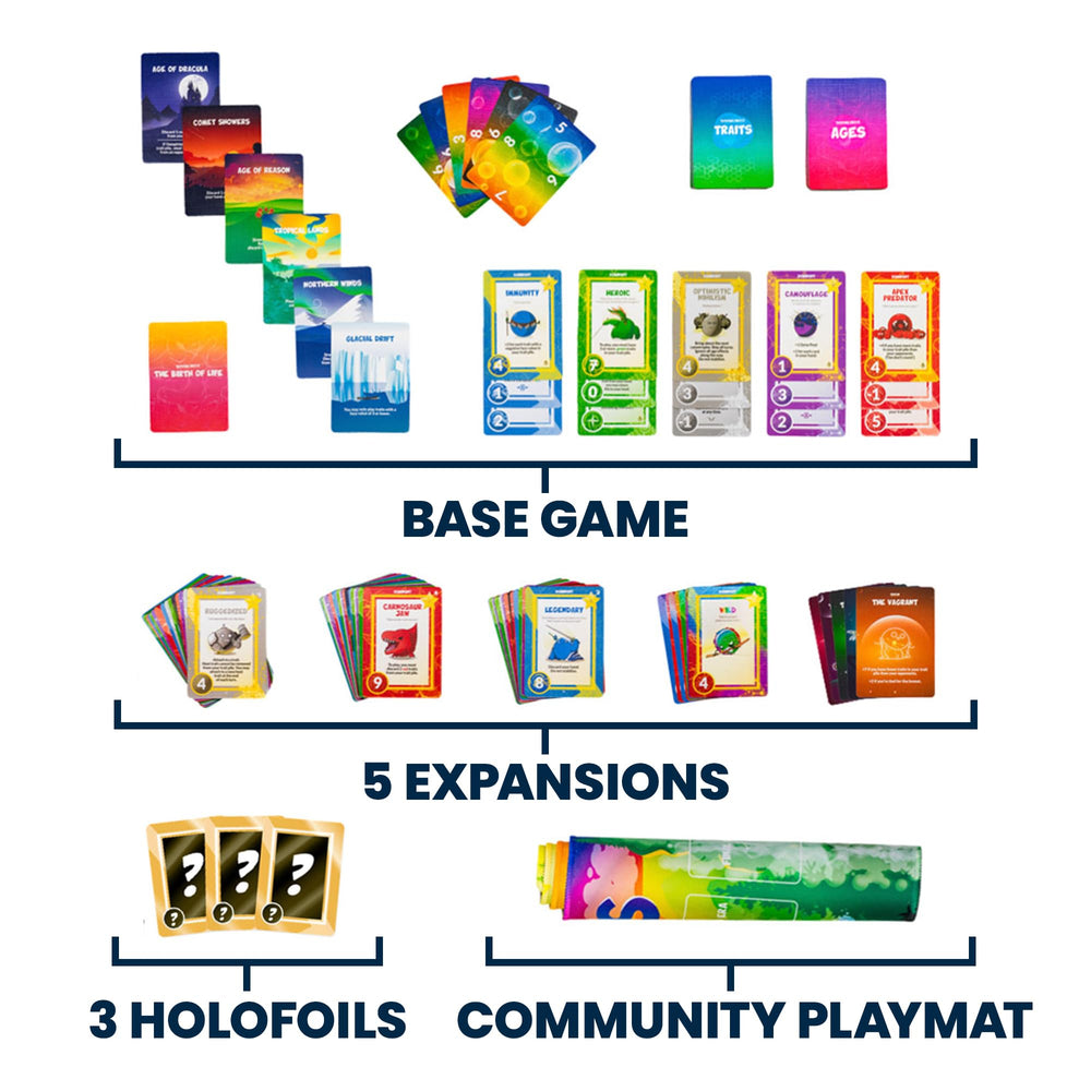 Doomlings quick-play rounds support 20–45 minute sessions for 2–6 players.