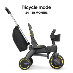 Backrest adjustment on DOONA Liki Trike S3 Desert Green for added comfort