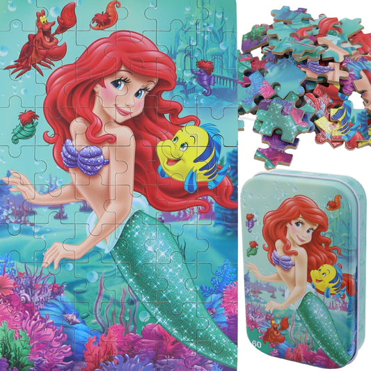 Doovide Princess Puzzles in a metal box for easy storage and travel.