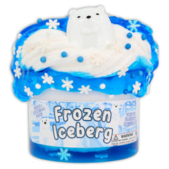 Dope Slimes Frozen Iceberg slime with white and blue swirls for satisfying texture and visual appeal