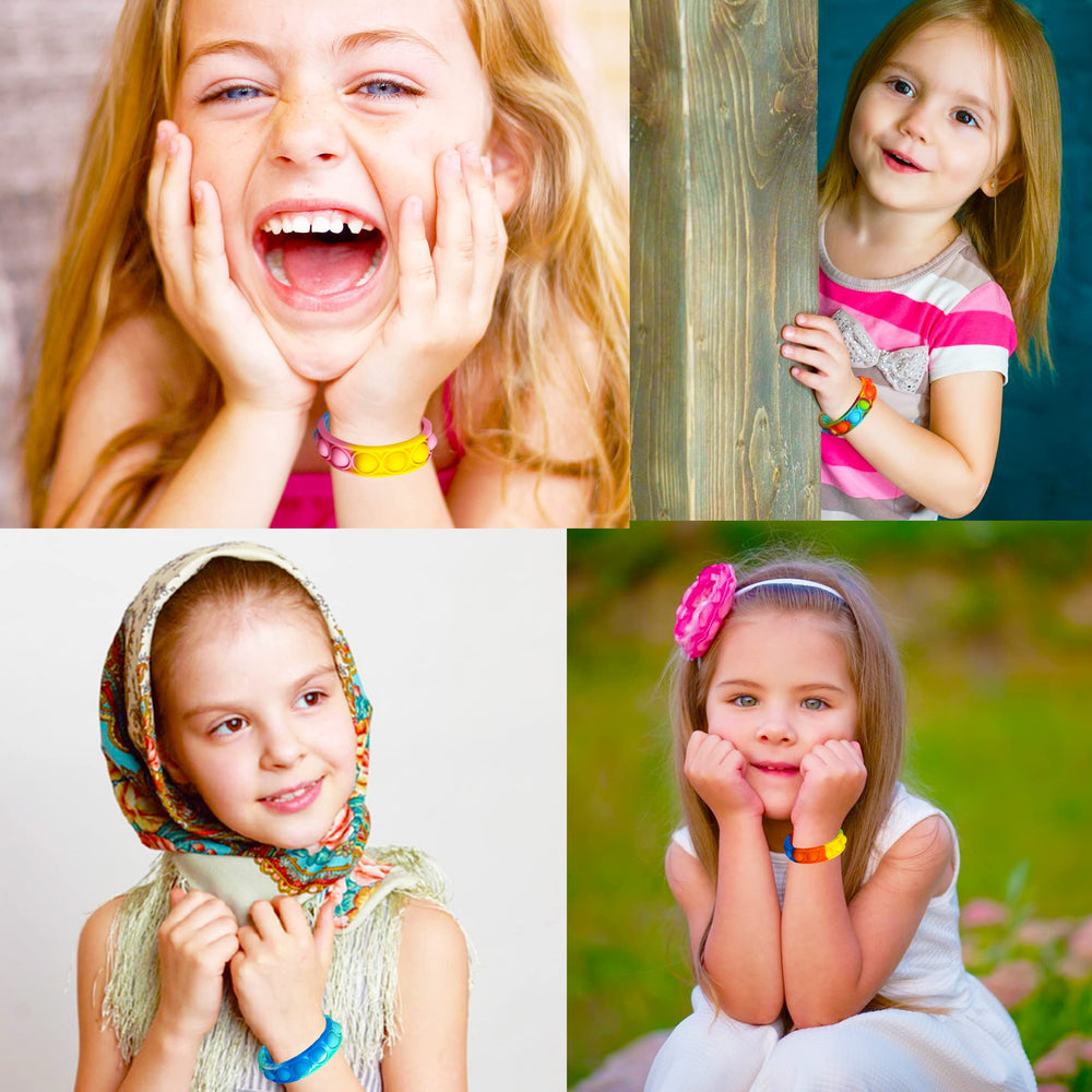 DOPWQAA easy-clean pop bracelets ready for quick cleanup after playtime.