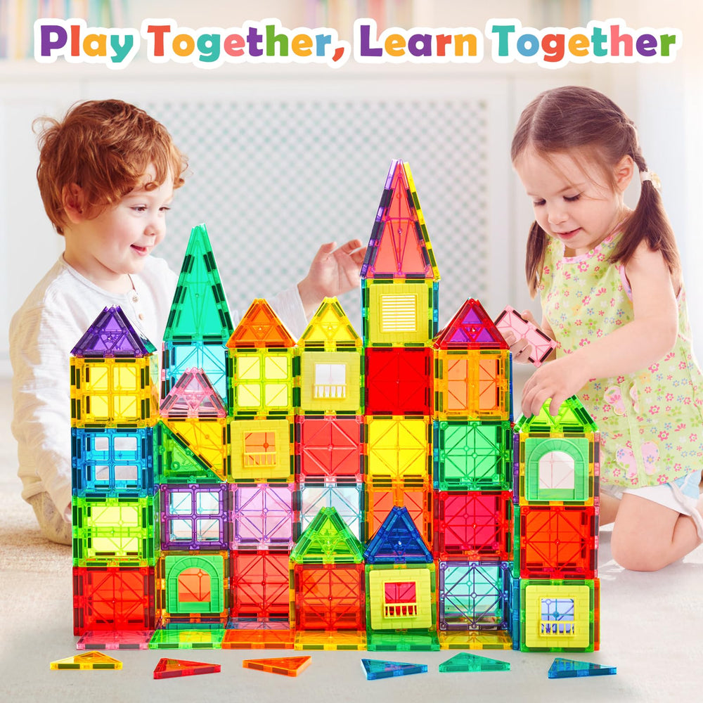 Dopyye magnetic tiles with storage bag—easy cleanup and travel-friendly storage.
