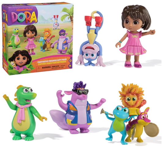 DORA Fantastic Friends Dora figure with exclusive outfit for imaginative pretend play.