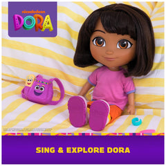 Dora doll with moveable limbs for interactive sitting and standing play