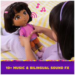 Dora comes with removable shoes and accessories for creative outfits