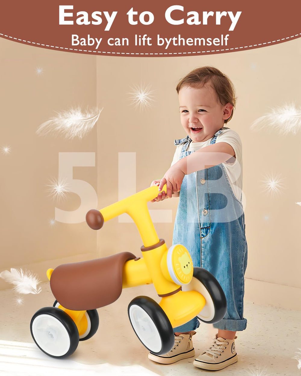 Doselie balance bike produces cute animal sounds to engage babies.