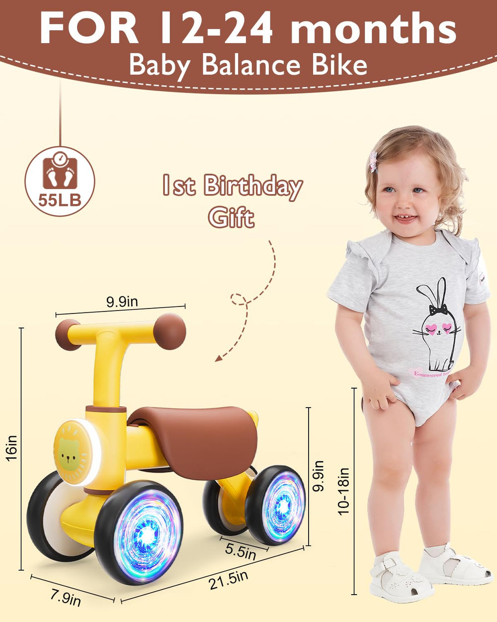 Doselie balance bike features self-locking buckles for quick assembly safety.