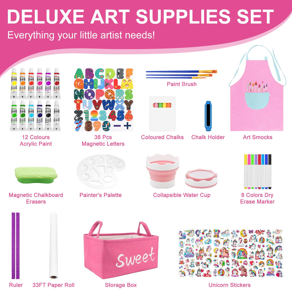 Doselie easel all-in-one art set with paints and paper