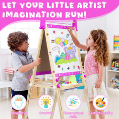 Doselie easel height adjustable feature grows with children from preschool to tweens