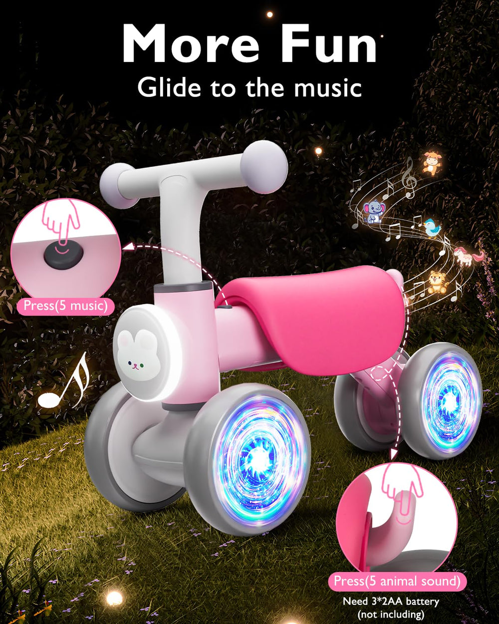 Doselie balance bike features 135-degree turning limit for safe first rides