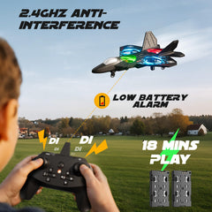Dosumik RC plane includes a low battery alarm for safe landing.