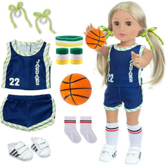 DOTVOSY 18-inch doll basketball outfit set for ready-to-play sports imagination.