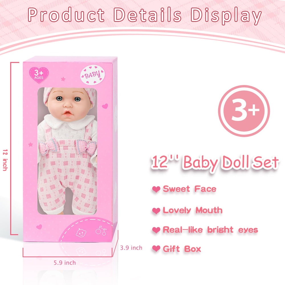 DOTVOSY doll rosy cheeks and movable limbs boost lifelike playtime.