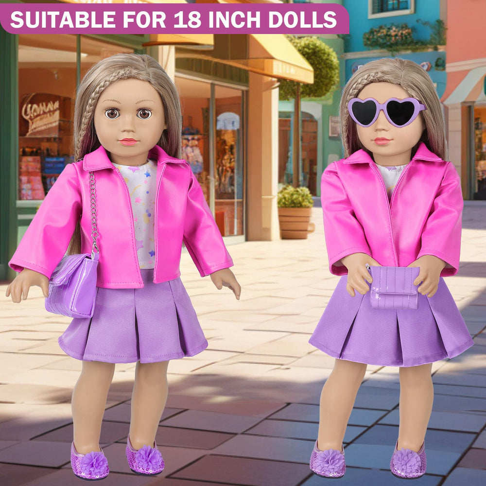 DOTVOSY doll shoes and accessories complete coordinated looks for 18-inch dolls.
