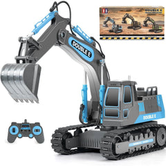 DOUBLE E remote control excavator toy front view promotes imaginative play and exploration