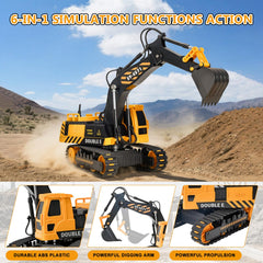 Double E six-function remote control for versatile construction play
