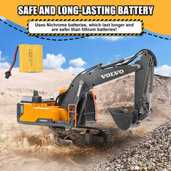Double E Volvo RC excavator 2.4GHz remote supports group play and reliable control