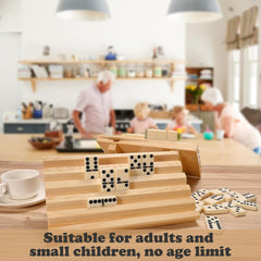 Doublefan family game night invites friends to enjoy dominoes.