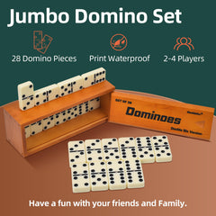 Doublefan wooden box packaging keeps dominoes organized and portable.