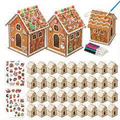 DoubleFill wood gingerbread house kit for simple assembly and imaginative play.