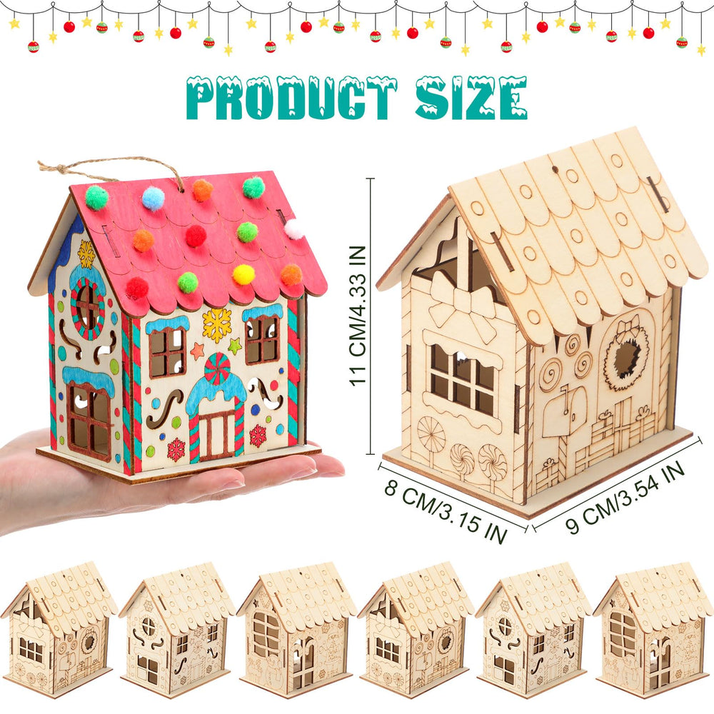 DoubleFill wood gingerbread house kit pattern 2 ready for coloring