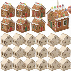 DoubleFill wooden gingerbread houses kit ready for kids to paint and assemble