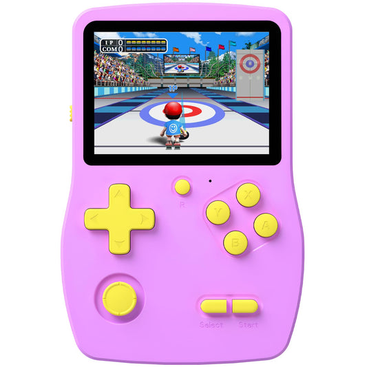 Douddy 32-bit handheld front view showing a compact, kid-friendly design for on-the-go gaming.