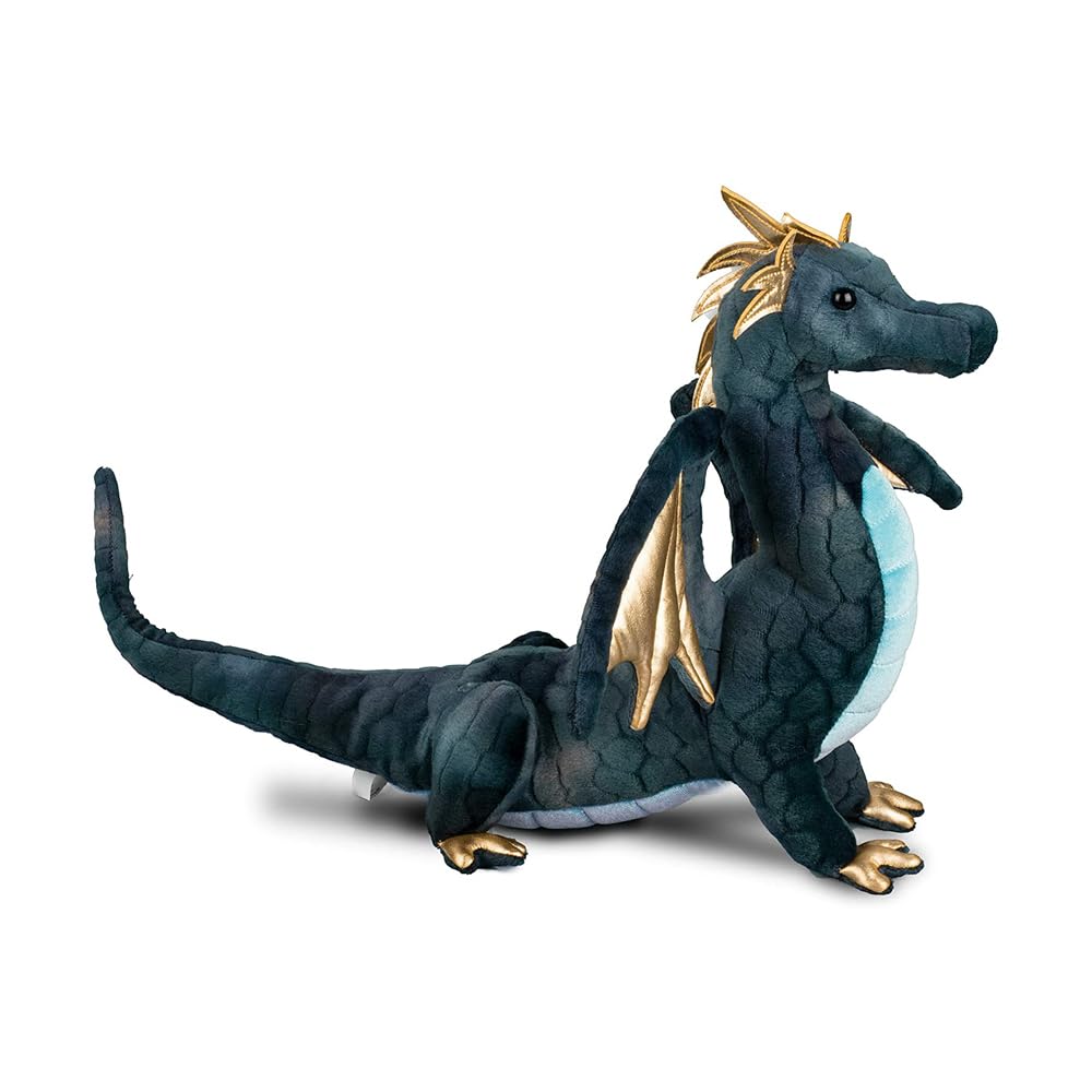 Douglas Aragon navy dragon plush crafted in Keene NH for quality.