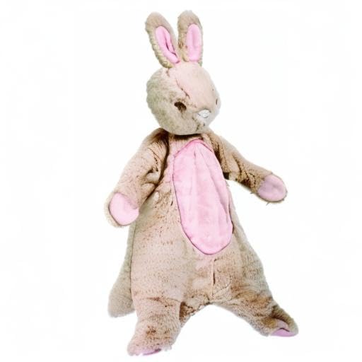 Close-up of embroidered face on Douglas Bunny Sshlumpie highlighting safe, baby-friendly details.