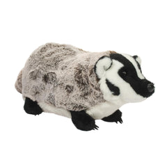 Douglas Barry Badger plush coat texture shows gray and white fur for cozy hugs