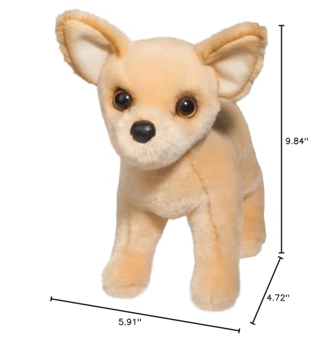 Douglas Carlos Chihuahua plush close-up eyes and ears, showcasing lifelike expression for imaginative play.