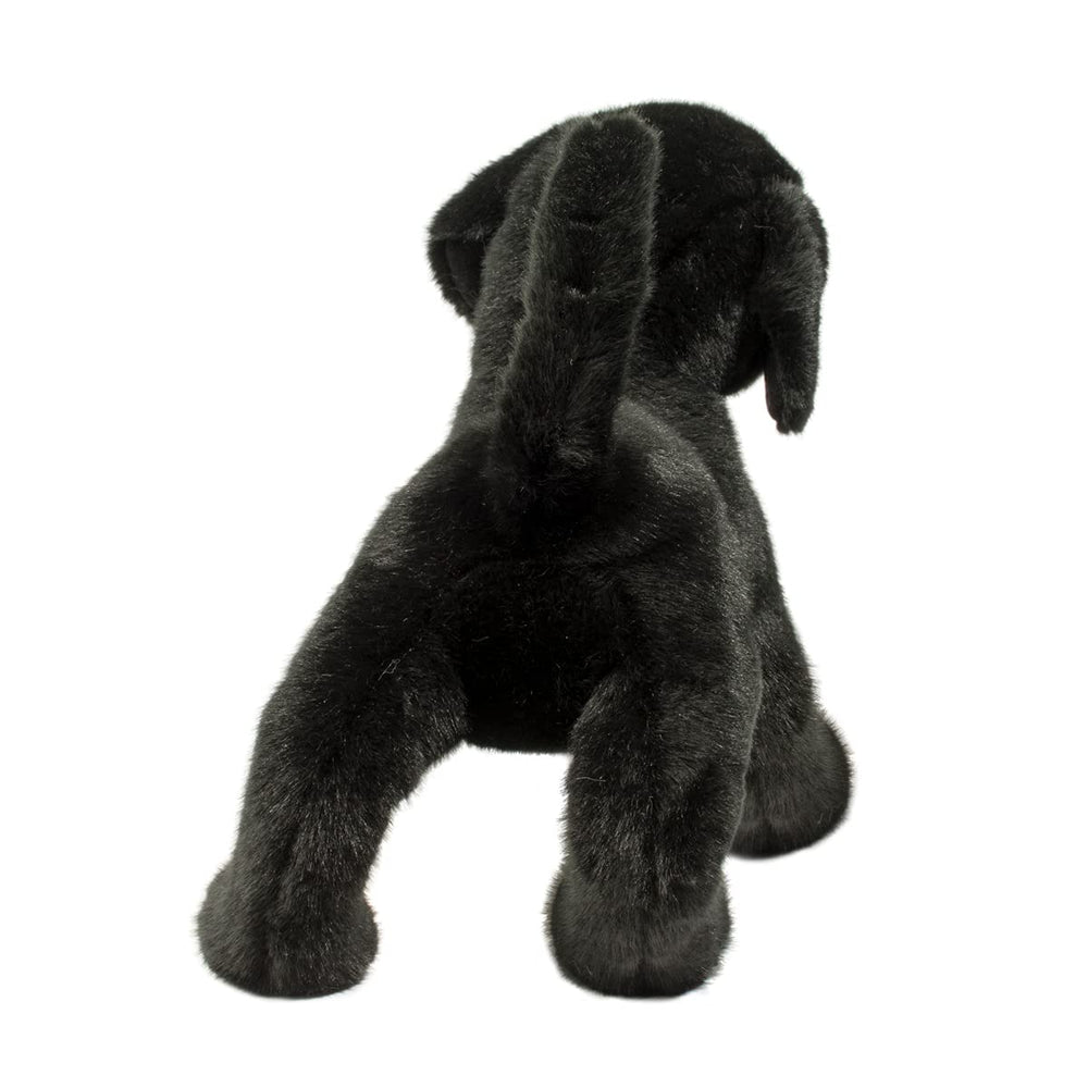 Douglas Chester Black Lab plush leatherette nose adds realism during pretend play.