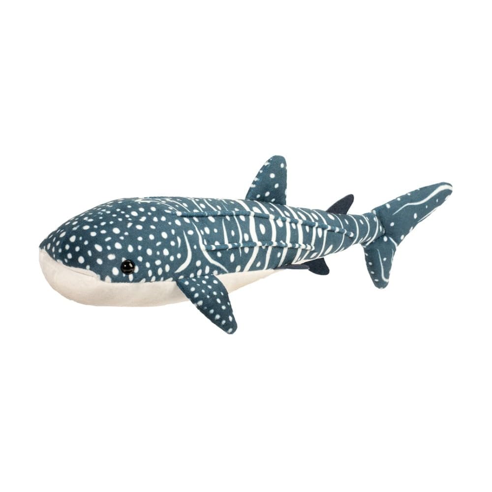 Douglas Decker Whale Shark Plush front view showing soft velvety texture for hugs and cuddles.