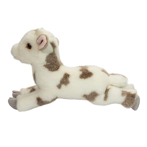 Douglas Gisele goat plush body pose highlighting soft fur for cuddling.