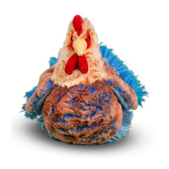 Douglas Henrietta Blue Lace Hen yellow-beak close-up, friendly toy for cuddles.