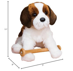 Douglas Oma Saint Bernard plush side profile highlighting poseable body and lifelike details