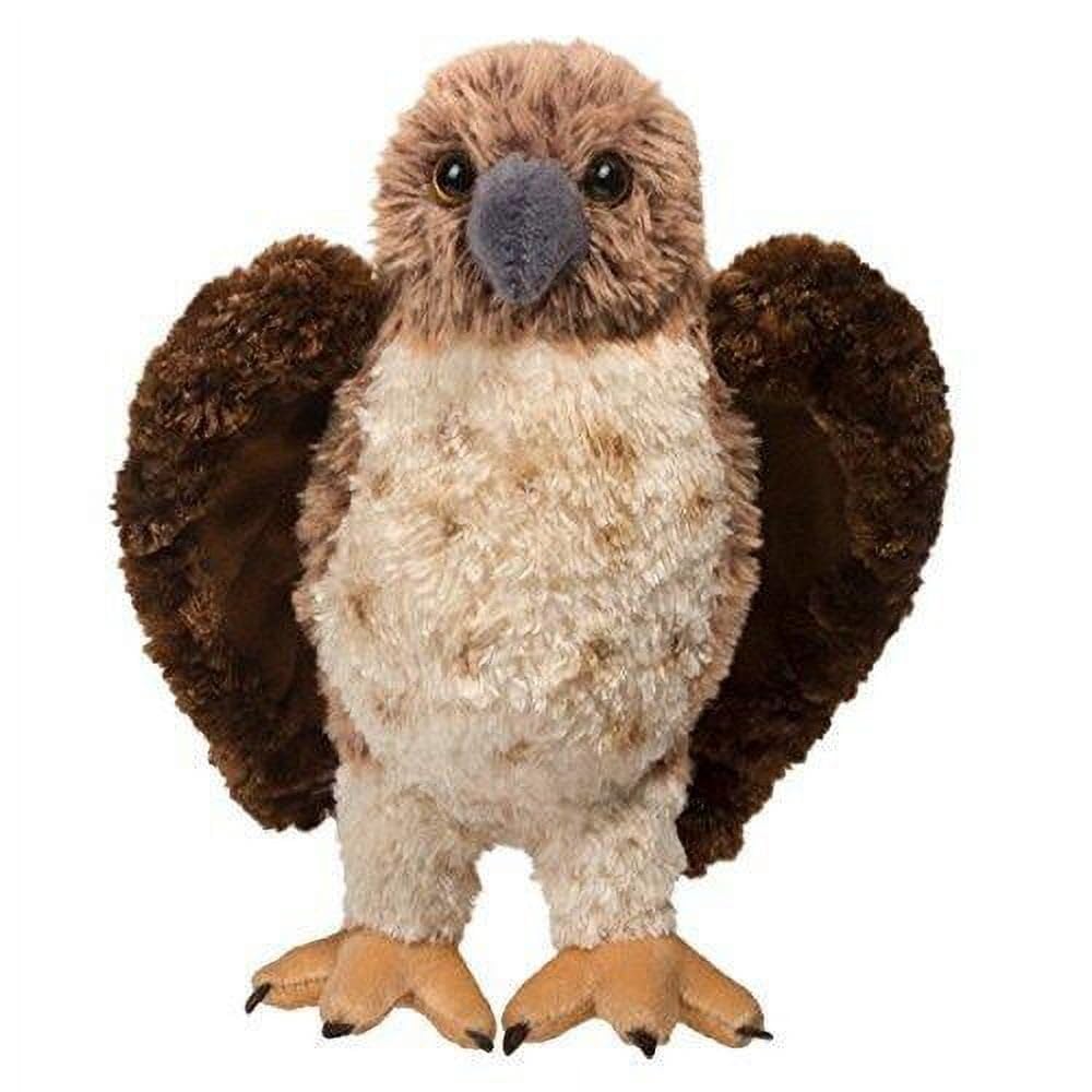 Douglas Orion red-tailed hawk plush with soft, feathery texture for cuddly play.